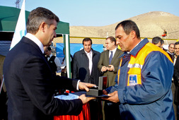Գազատարի շինարարության առաջատարները պարգեատրվեցին Կ.Կարապետյանի կողմից
